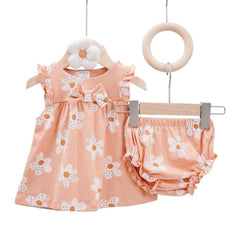 Baby Girl 3-Piece Summer Outfit Set with Headband – Multiple Colors