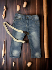 Kids' Classic Denim Pants with Braided Belt!