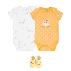 New Hatchling 3-Piece Baby Outfit Set – Chick Bodysuits & Booties